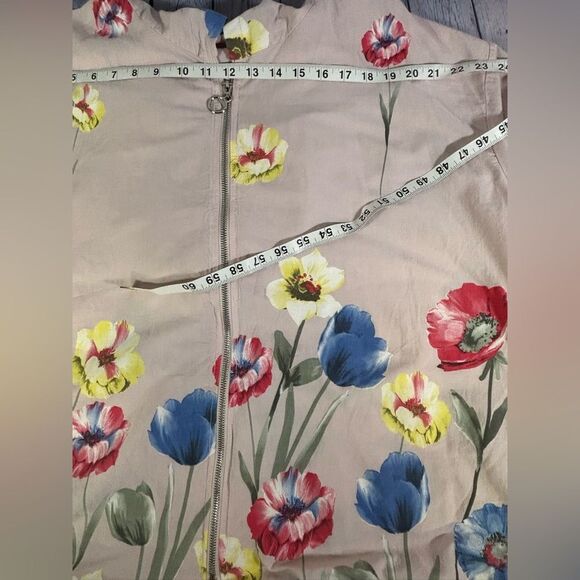 NWT Eternelle Italy Pale Pink Lightweight Hooded Floral Lagenlook Jacket L - Picture 9 of 11